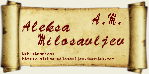 Aleksa Milosavljev vizit kartica